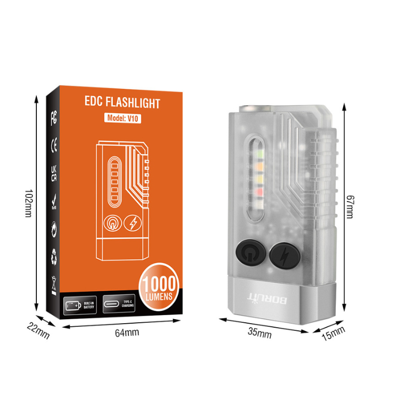 Tragbare LED-Leuchte mit 3 Helligkeitsstufen und USB-C Aufladung