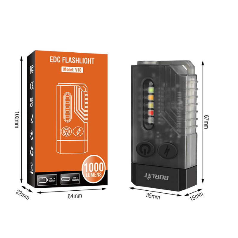 Tragbare LED-Leuchte mit 3 Helligkeitsstufen und USB-C Aufladung