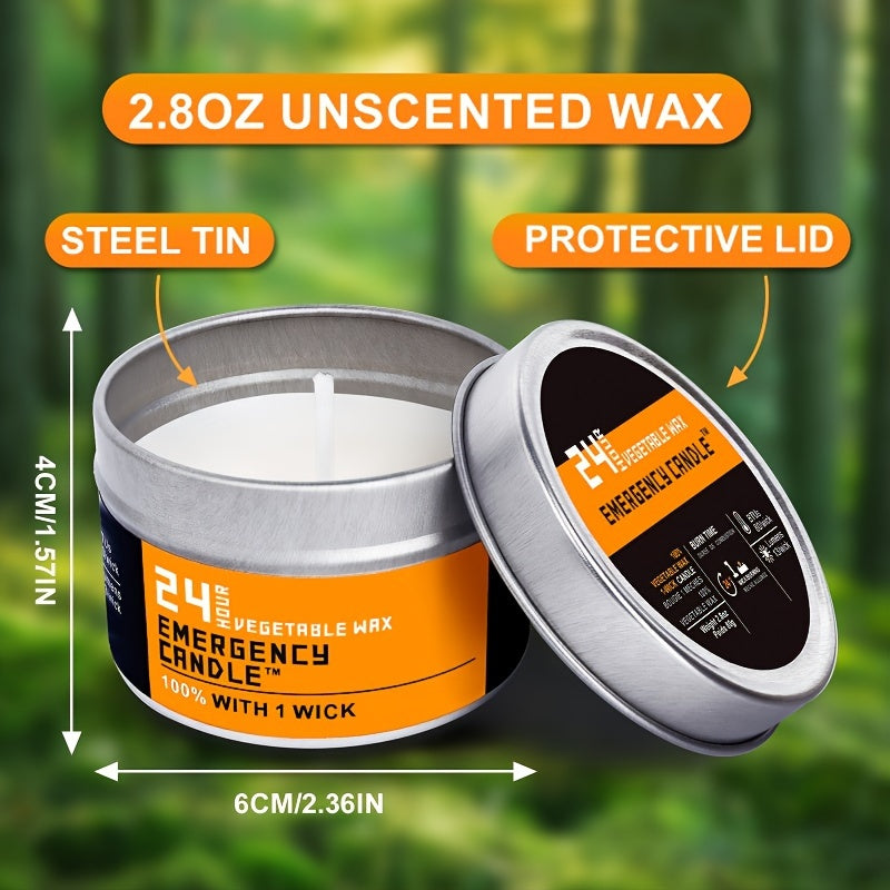 4 Stück Notkerzen - Geruchslose Paraffin & Sojawachs-Kerzen