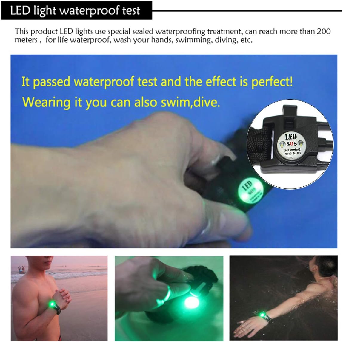 Paracord Armband – 8-in-1 Survival-Armband für Outdoor-Abenteuer - LED