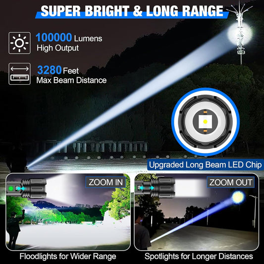 LED-Taschenlampe – Wiederaufladbar, wasserfest & Aluminium
