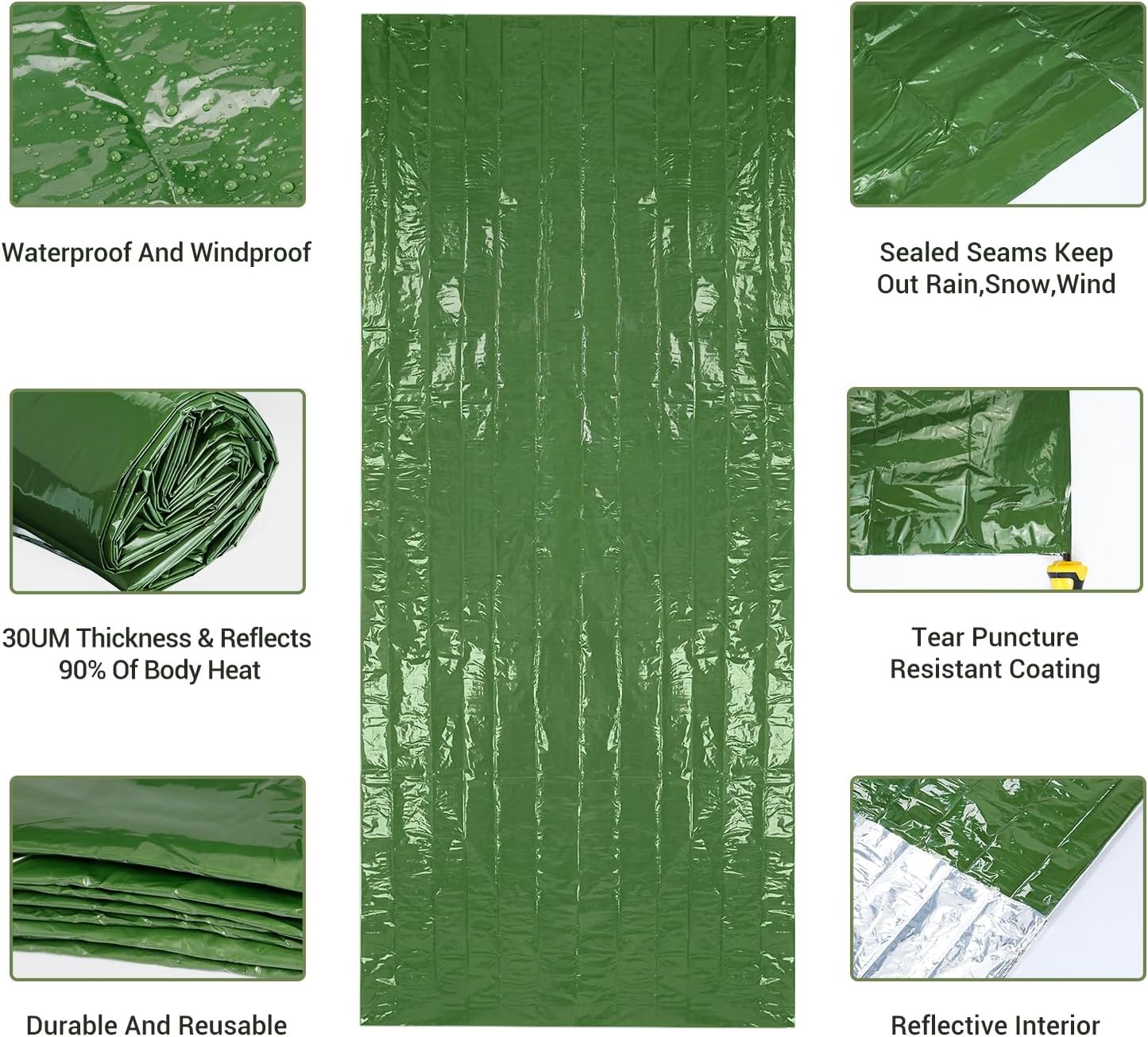 Notfall-Schlafsack – Wasserdichter Schlafsack für Survival