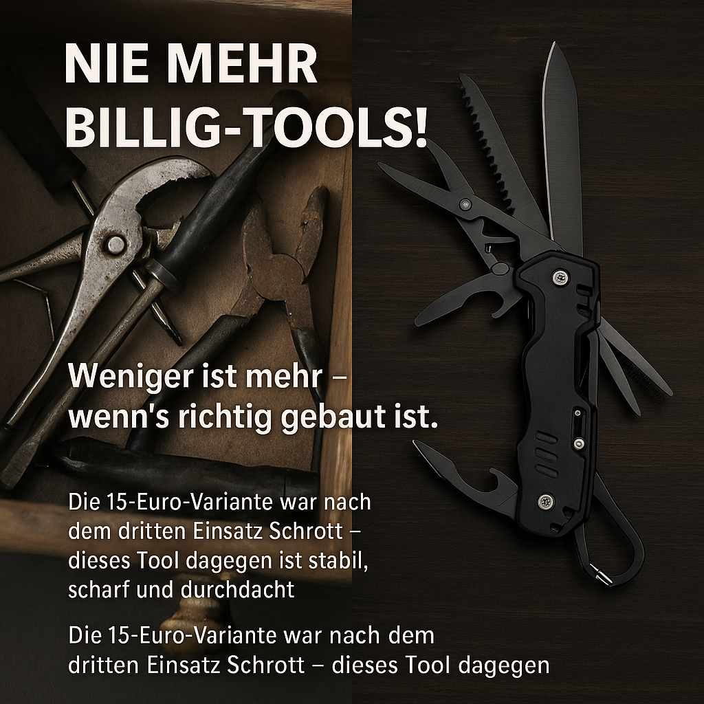 Multitool 12 in 1: Dein smarter Helfer für Camping & Alltag