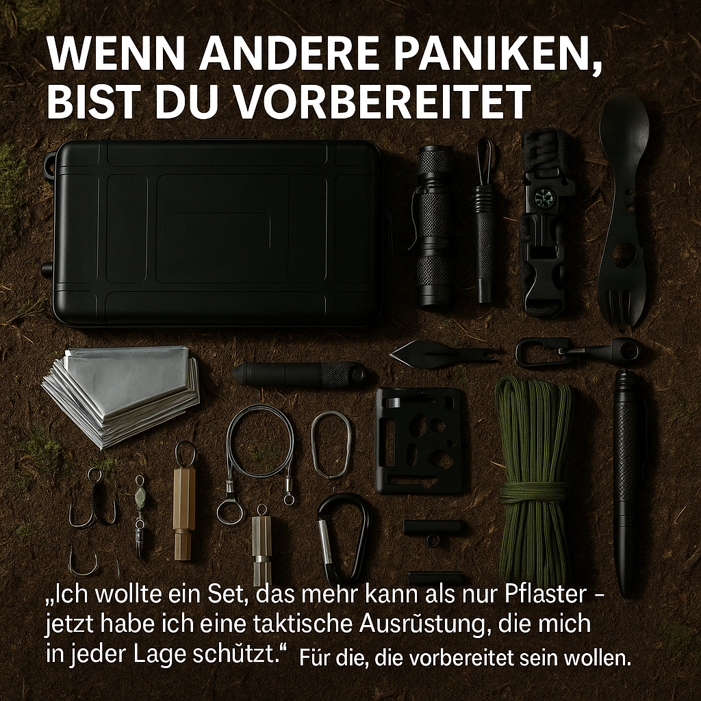 Survival Kit 15-in-1 – Taktisches Notfallset für Outdoor & Krisen