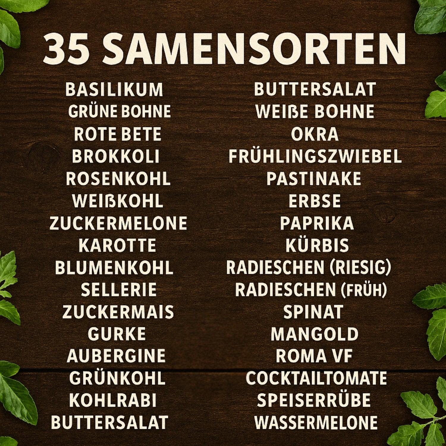 NOTFALLPRO Garten-Set – 35 Sorten Bio-Gemüsesamen (16.000+ Samen) für deine Ernährungssicherheit & Selbstversorgung
