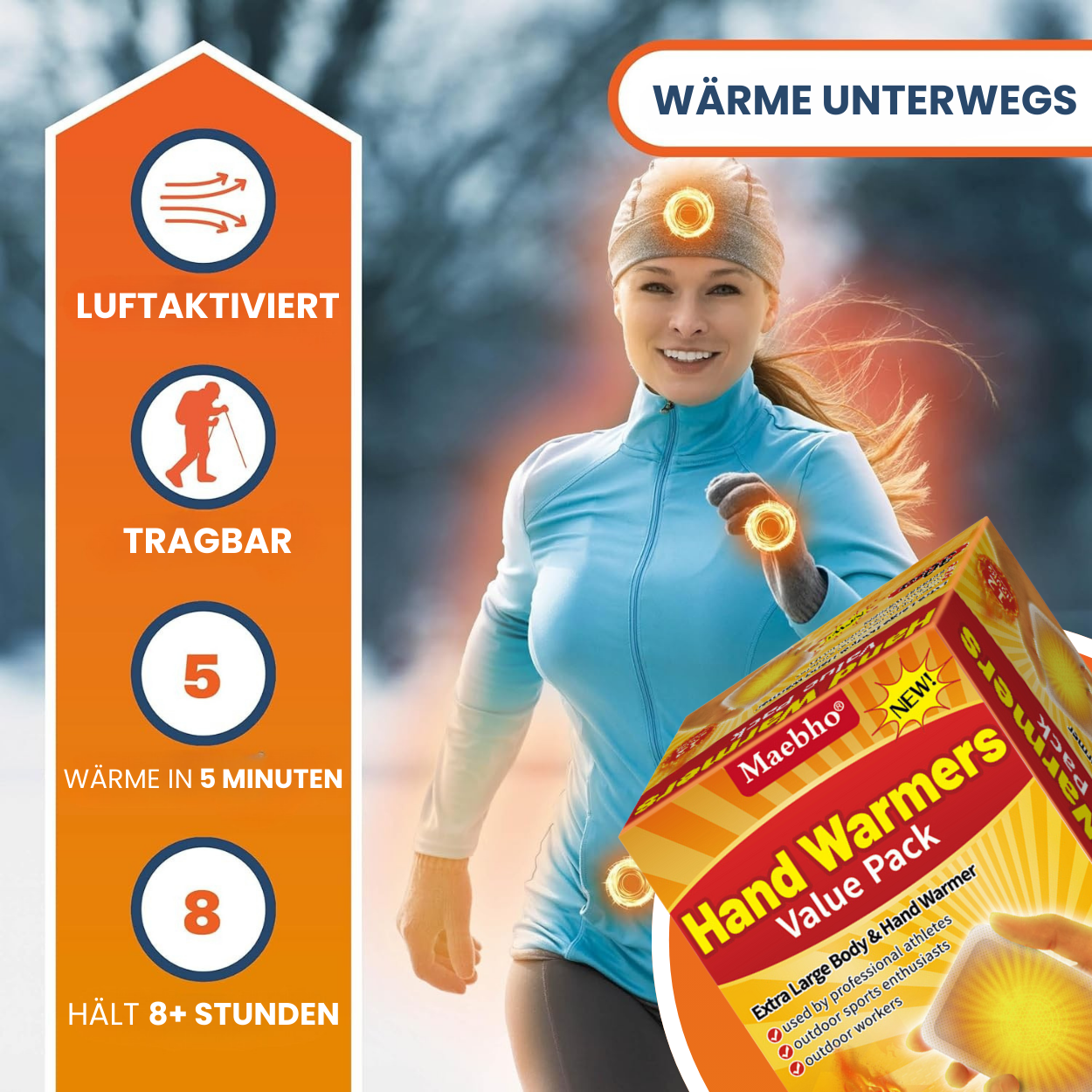 Thermopad Handwärmer – Tragbare und langanhaltende Wärme - 12 Stunden Heizzeit