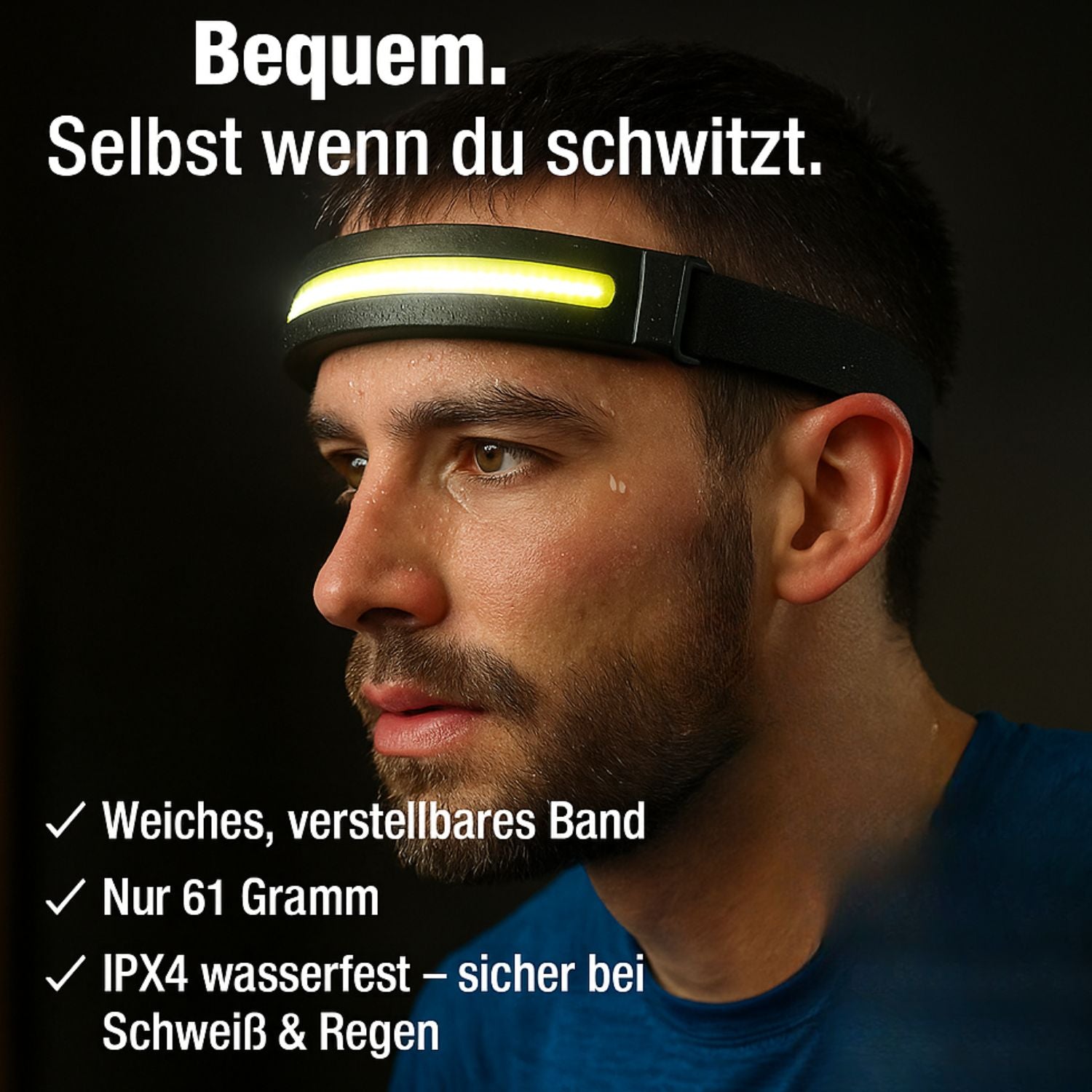 220° Stirnlampe mit 7500 mAh Akku | Superhell, USB-C, IPX6