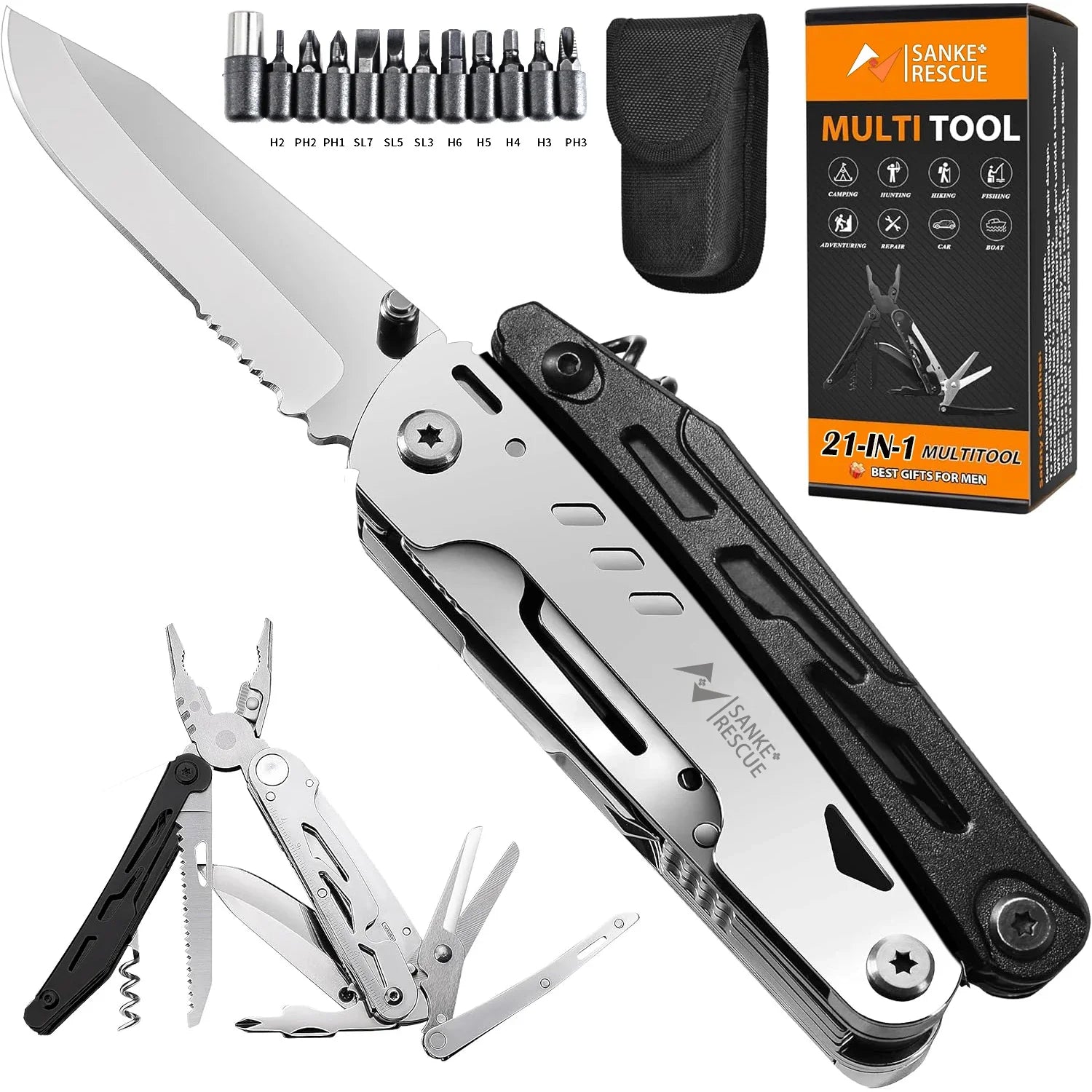 Multitool 21-in-1 – Multifunktionale Edelstahlwerkzeuge