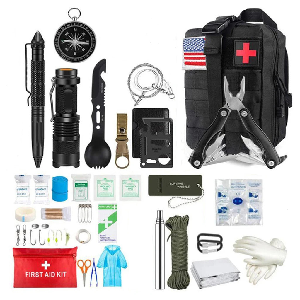 Survival-Kit: Multifunktional, Molle-Design, für Outdoor und Erste Hilfe
