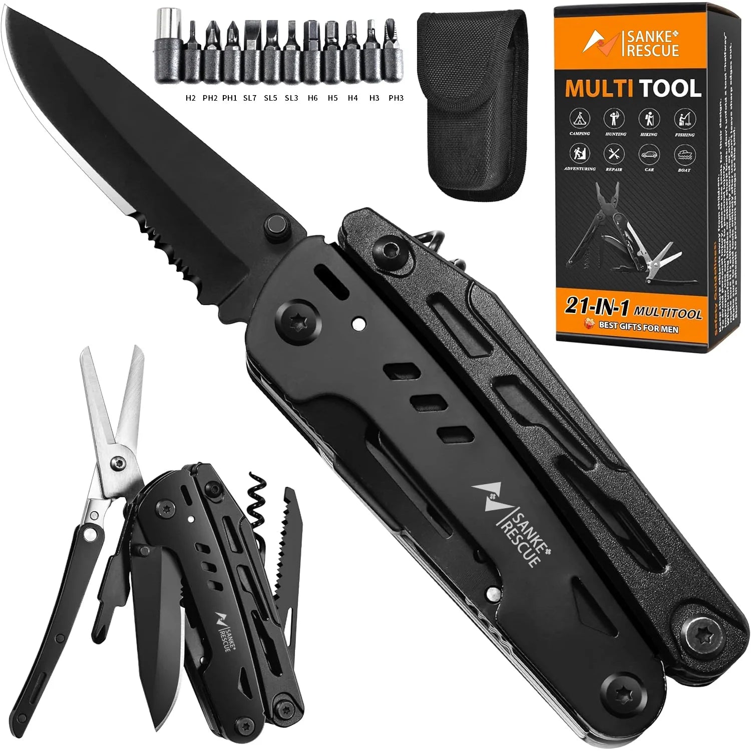 Multitool 21-in-1 – Multifunktionale Edelstahlwerkzeuge