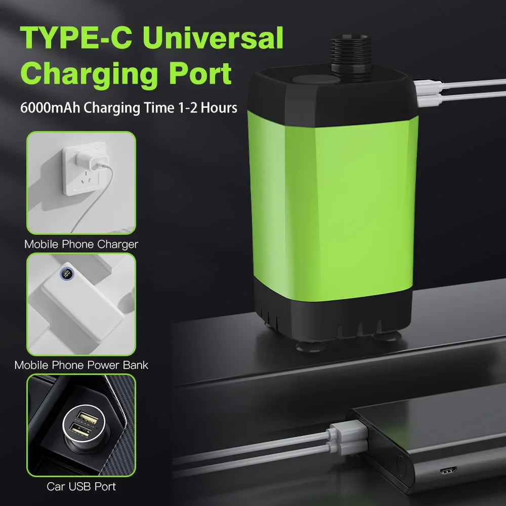 6000mAh Tragbare Notfalldusche – Intelligentes Digitaldisplay, ideal für Outdoor