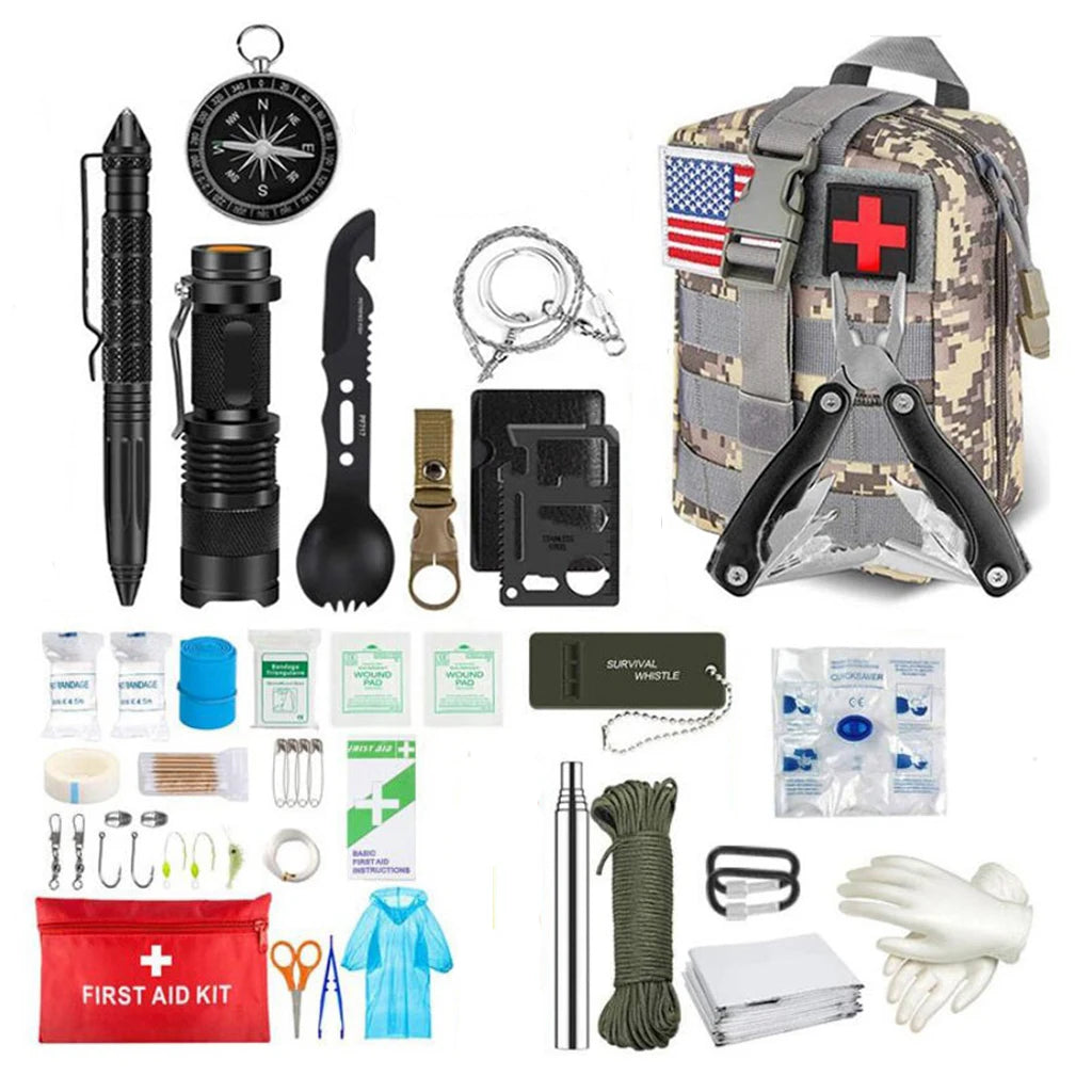 Survival-Kit: Multifunktional, Molle-Design, für Outdoor und Erste Hilfe