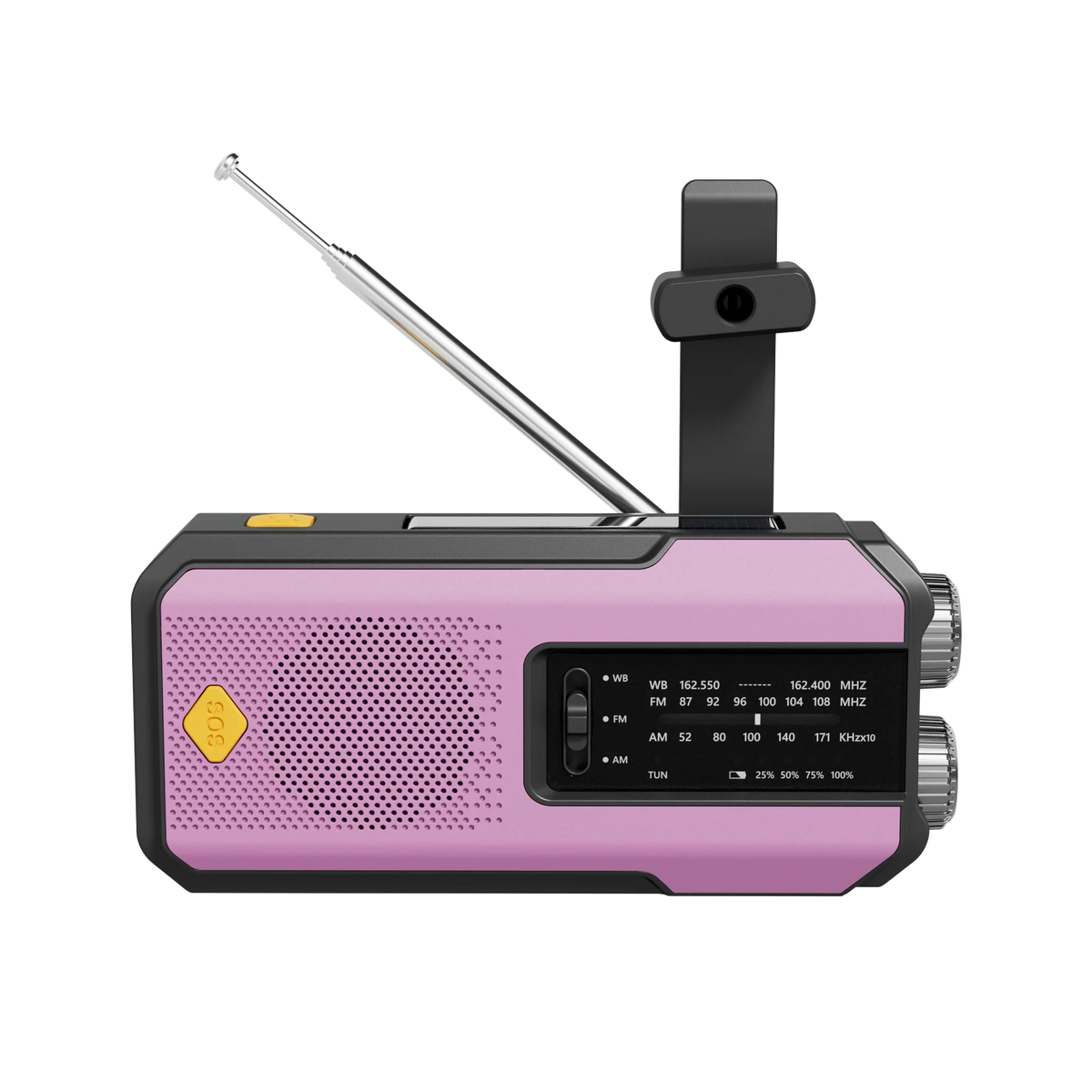 Notfallradio 2000mAh – Handkurbel, Solar, USB & SOS