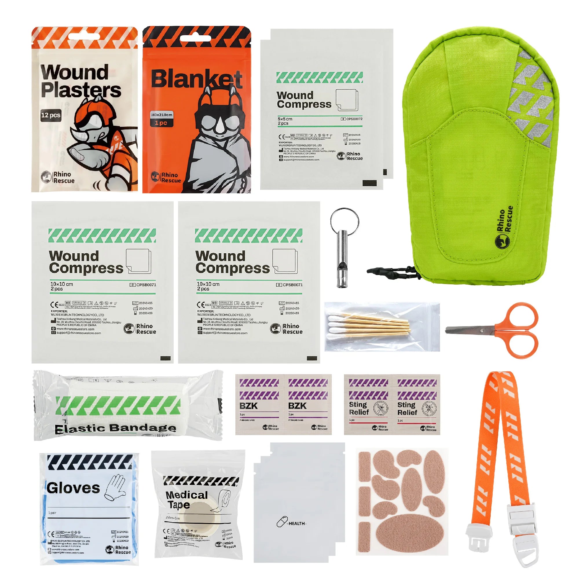 RHINO RESCUE Professionelles Erste-Hilfe-Set – Pro- und Basic-Paket