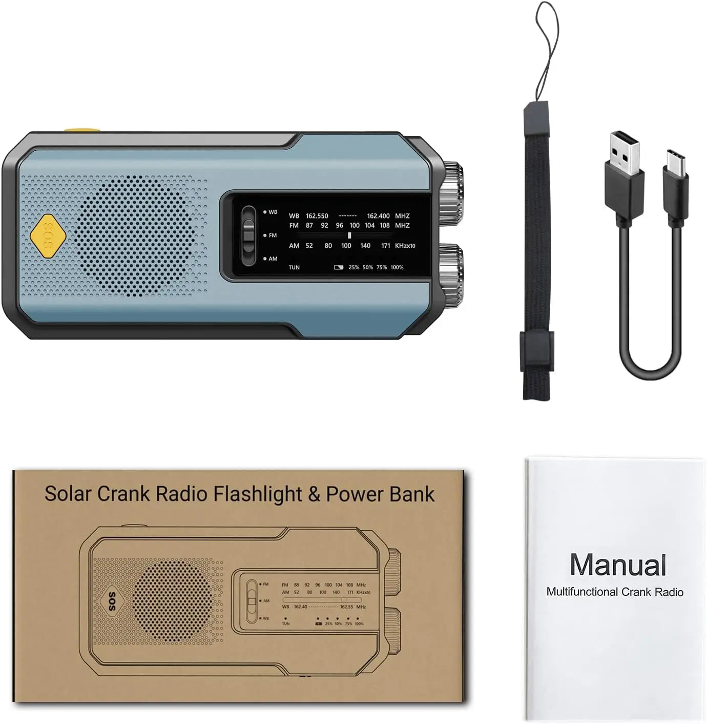 Notfallradio mit SOS-Alarm – Solarbetrieben, kompaktes Design