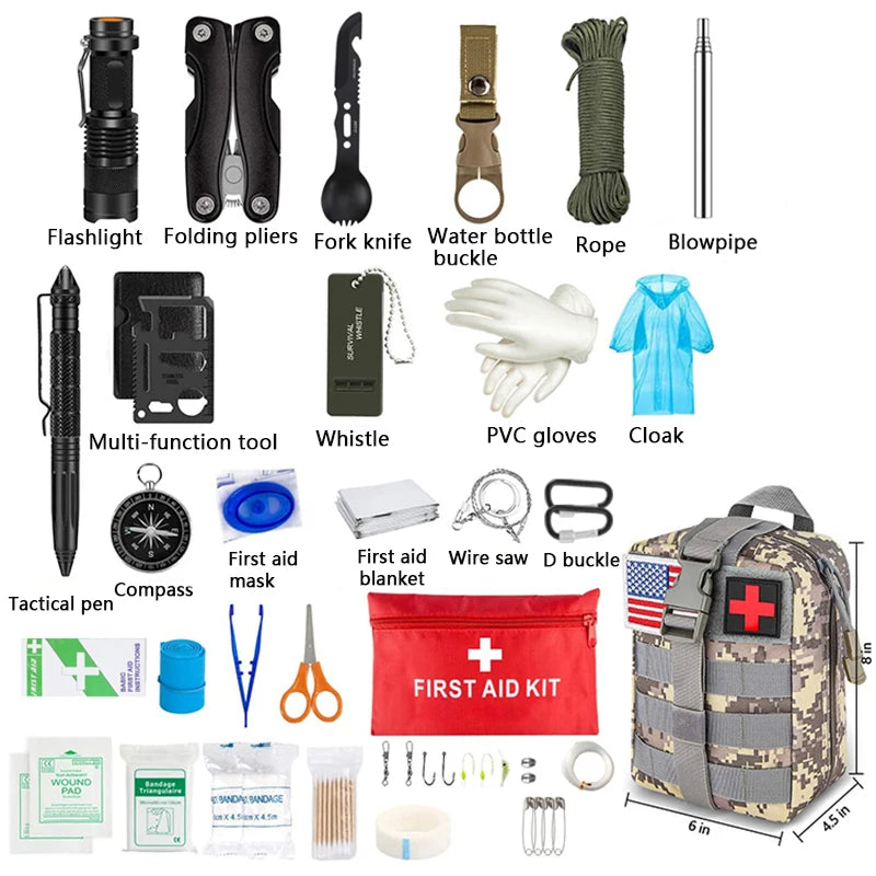 Survival-Kit: Multifunktional, Molle-Design, für Outdoor und Erste Hilfe
