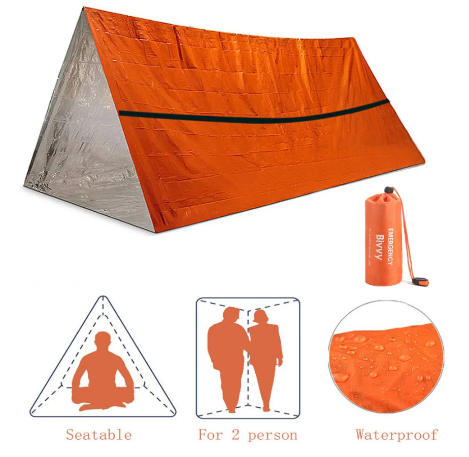 Überlebenszelt - Survival-Kit für 2 Personen – Wetterfest, Leicht und Tragbar