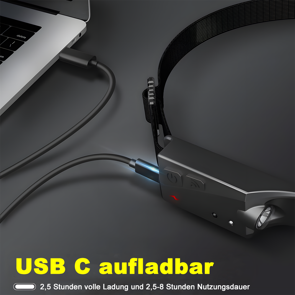 Superhelle LED Stirnlampe | Wiederaufladbar & Wasserdicht