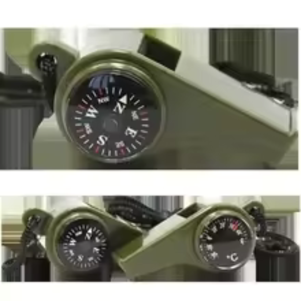 Notflöte mit Kompass und Thermometer – Praktisches Überlebenshilfsmittel