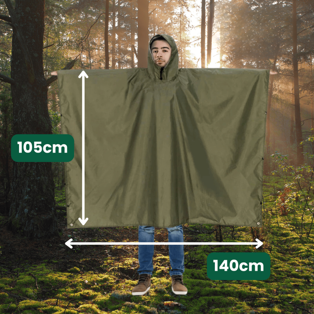 Leichter Regenponcho – Wasserdicht, Atmungsaktiv & Multifunktional