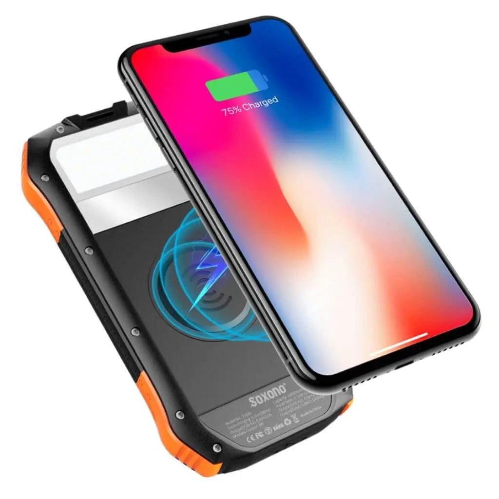 Solar Ladegerät - 26800mAh Akku, Outdoor Wasserdicht, 4 Solarpanels