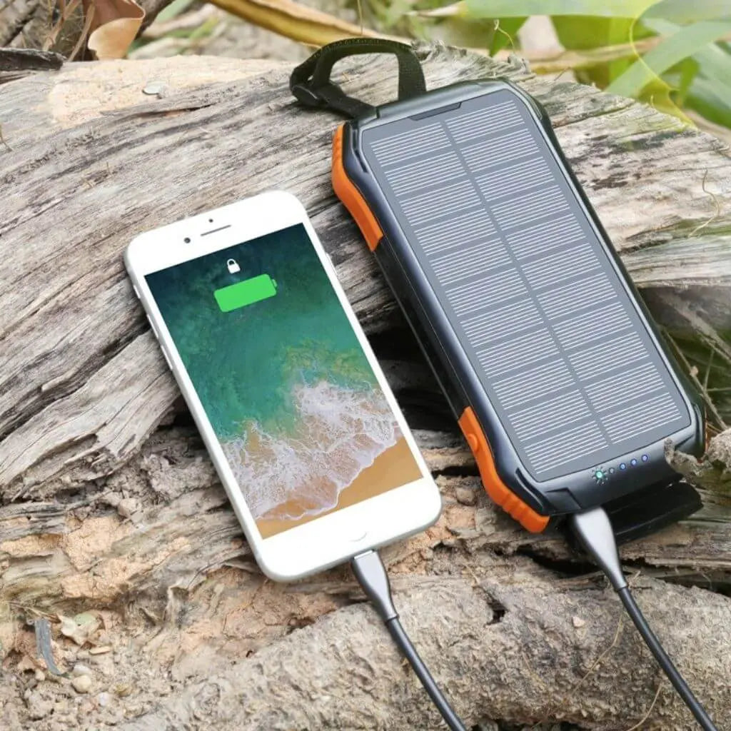 Solar Ladegerät - 26800mAh Akku, Outdoor Wasserdicht, 4 Solarpanels