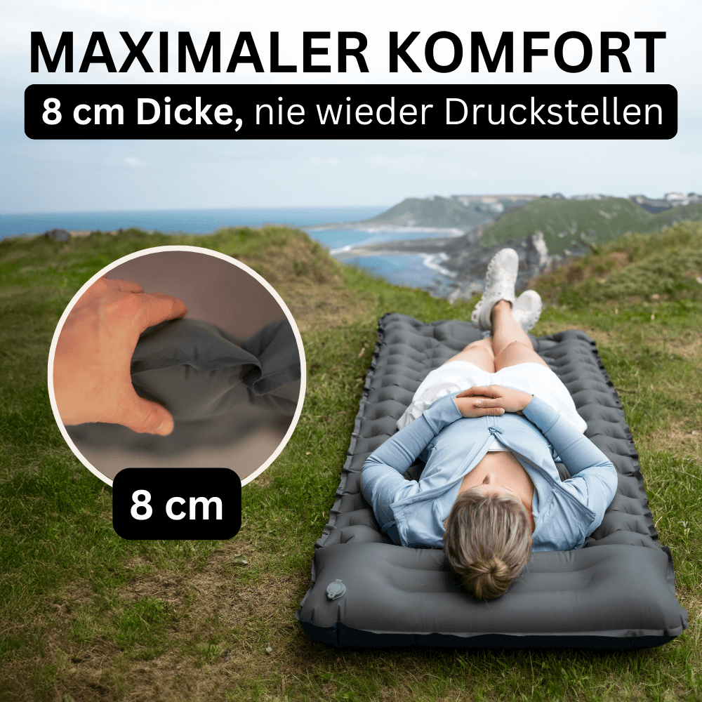 Ultraleichte & kompakte Isomatte – Bequemlichkeit in 30 Sekunden