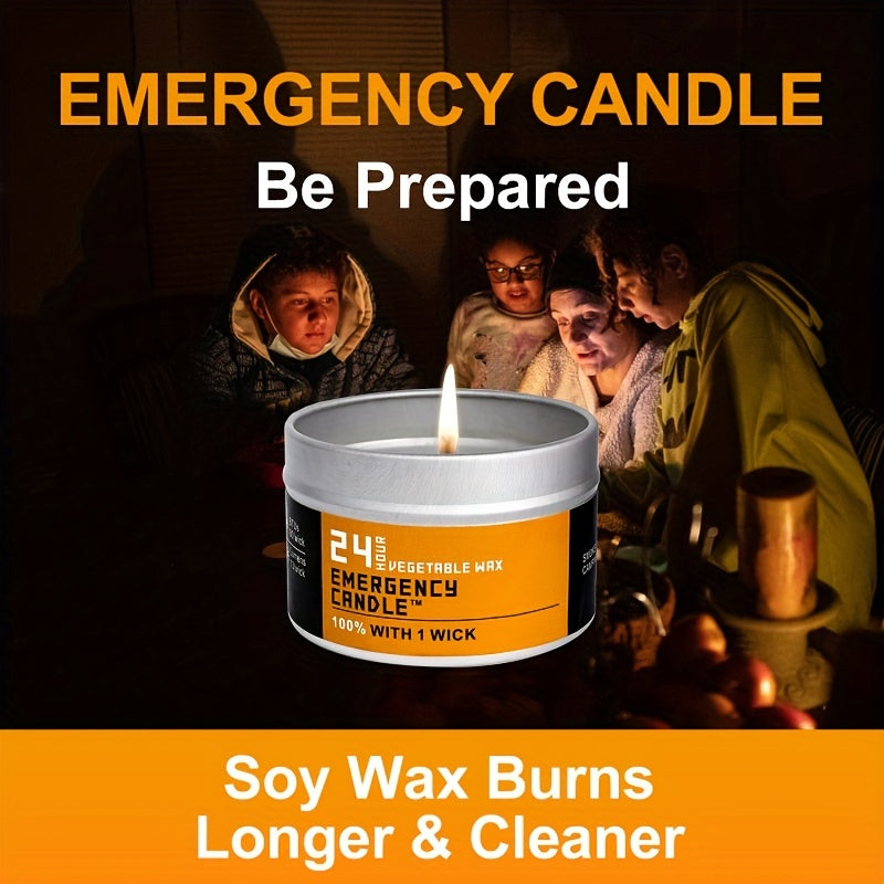 4 Stück Notkerzen - Geruchslose Paraffin & Sojawachs-Kerzen