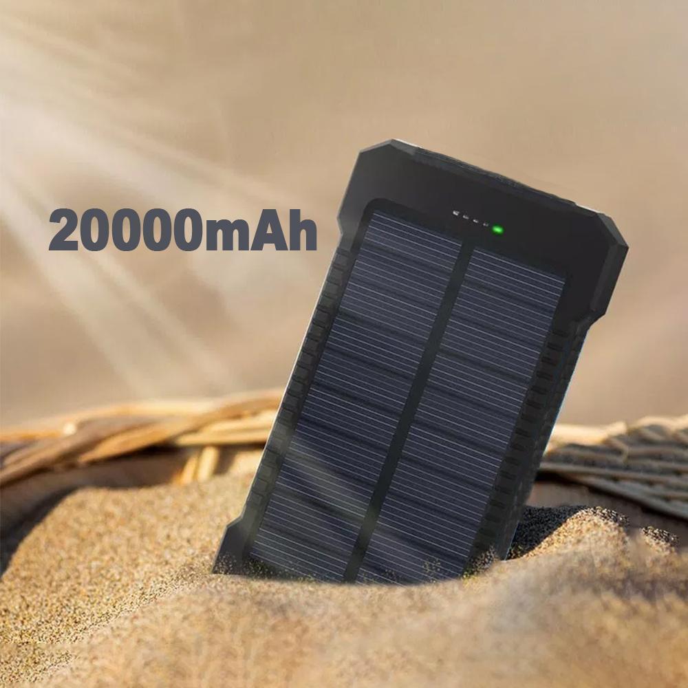 Robuste Solar-Powerbank mit 20.000mAh – Perfekt für Outdoor & Camping