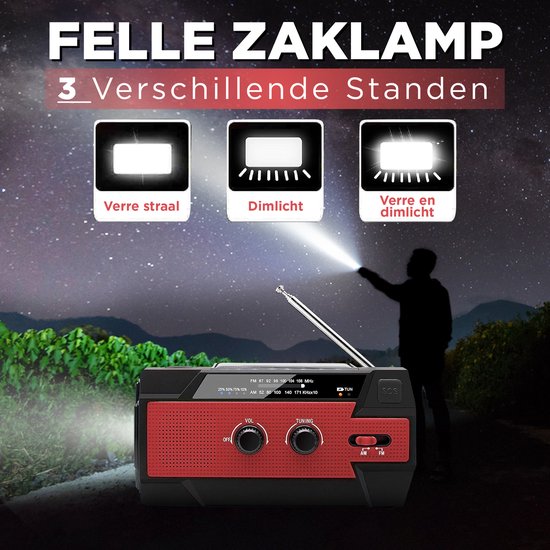 Notfallradio - Multifunktional mit 4000mAh Powerbank und Taschenlampe