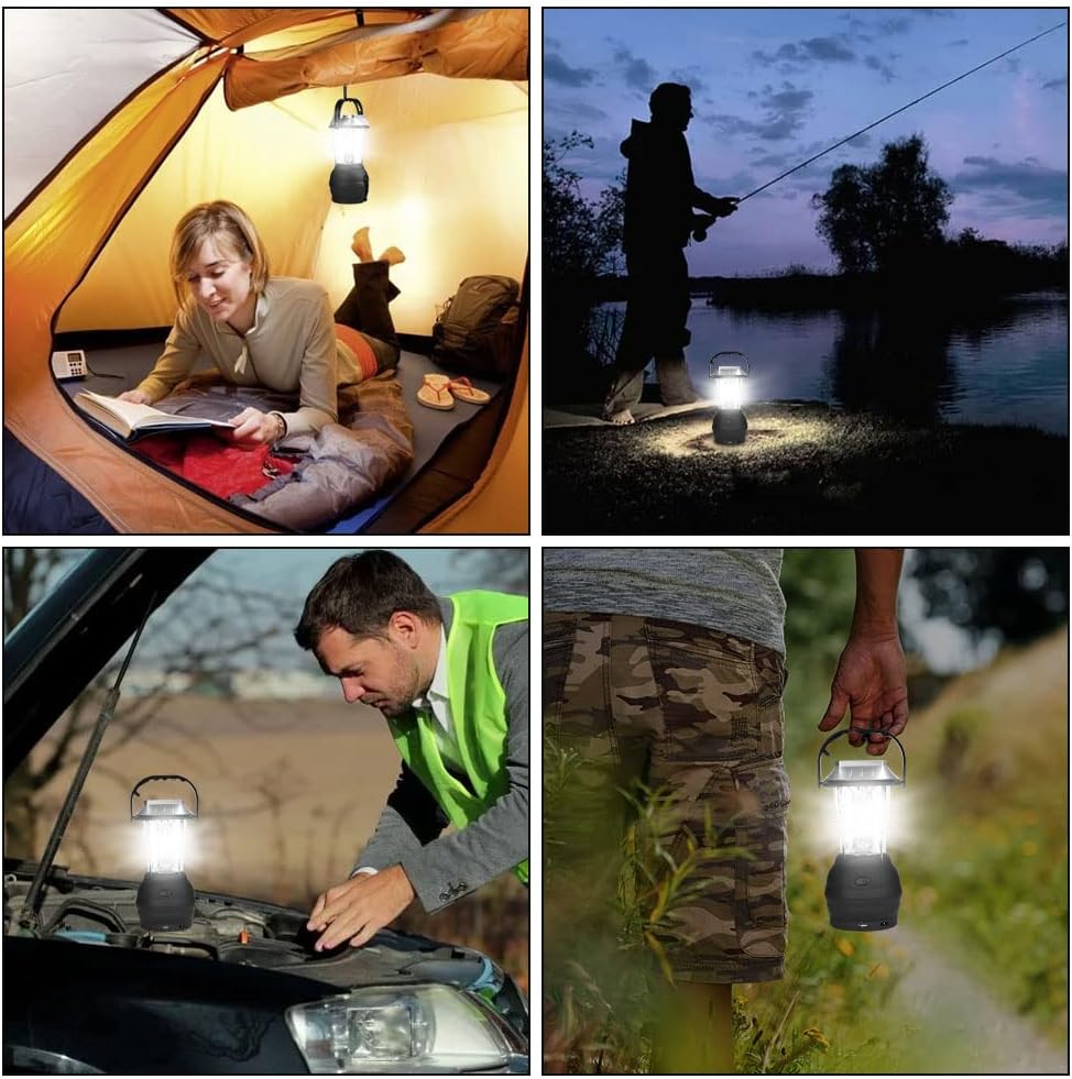 Tragbare Laterne mit Solar – Ideal für Camping & Notfälle