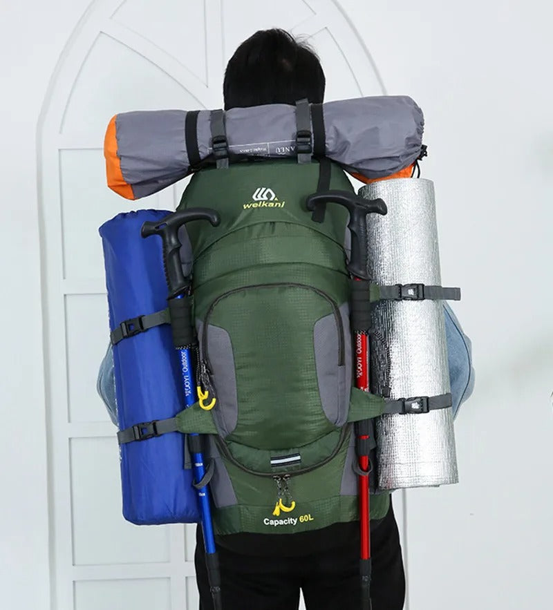 Outdoor-Rucksack 60L – Nylon & mehrere Fächer