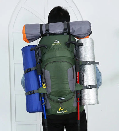 Outdoor-Rucksack 60L – Nylon & mehrere Fächer