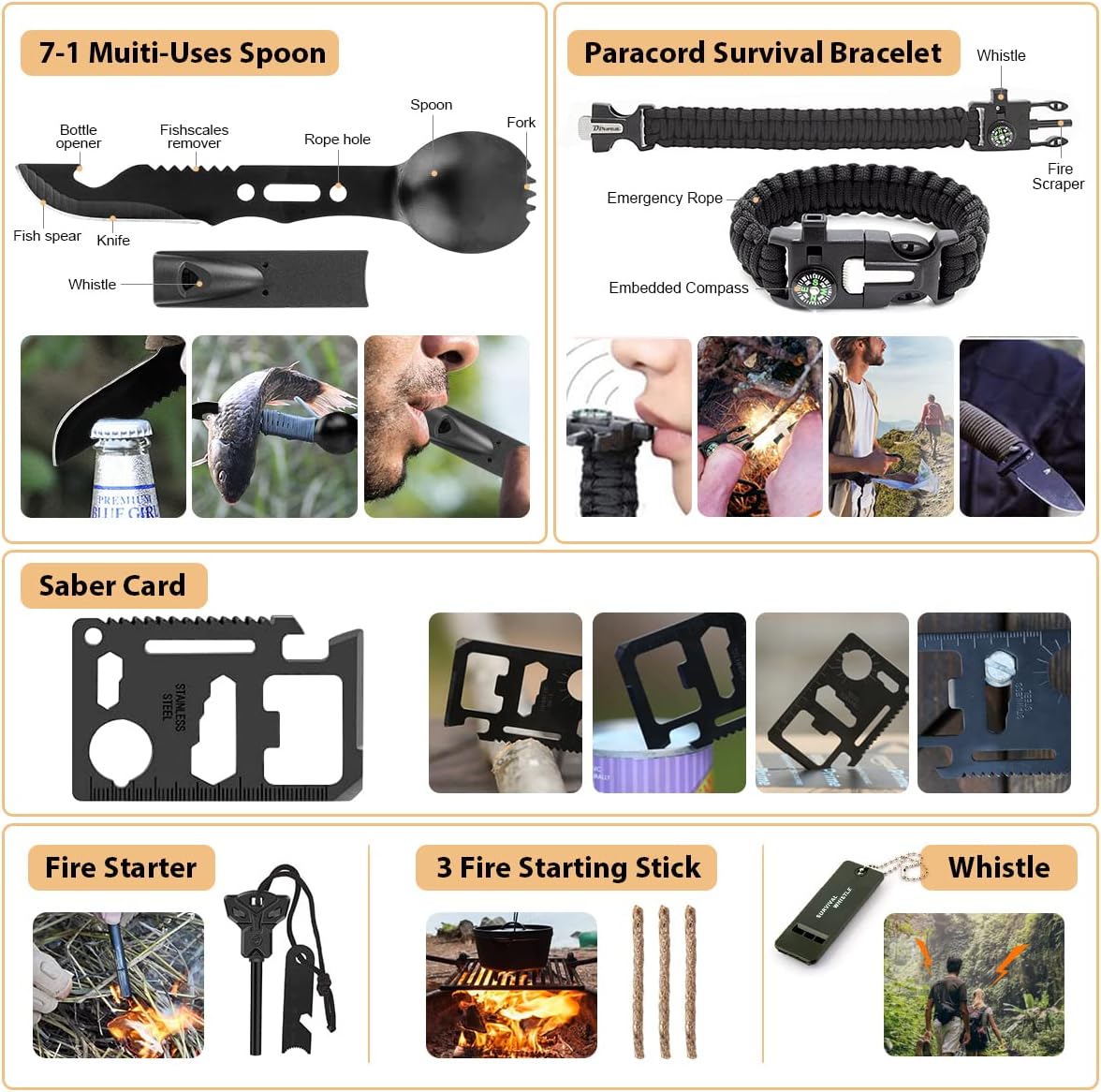 Survival-Kit 250-teilig – Outdoor & Erste-Hilfe-Zubehör