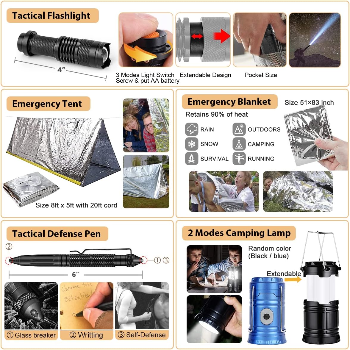 Survival-Kit 250-teilig – Outdoor & Erste-Hilfe-Zubehör