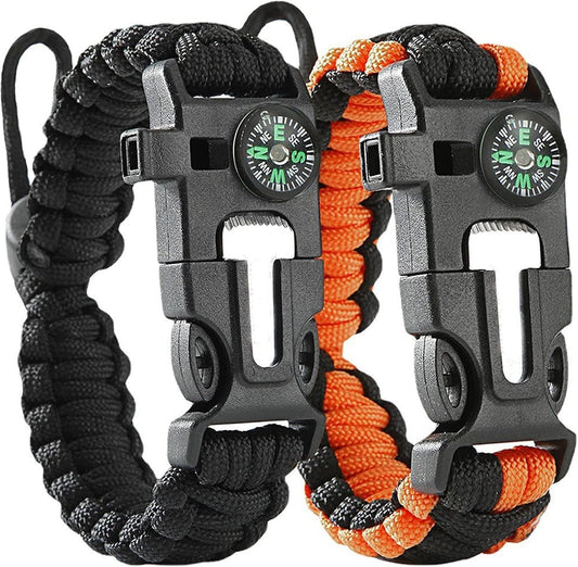 Paracord-Armband 5-in-1 – Kompass, Pfeife & Feuerstarter