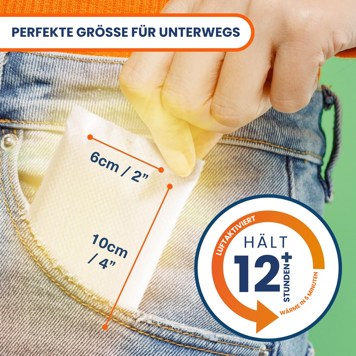 Thermopad Handwärmer – Tragbare und langanhaltende Wärme - 12 Stunden Heizzeit