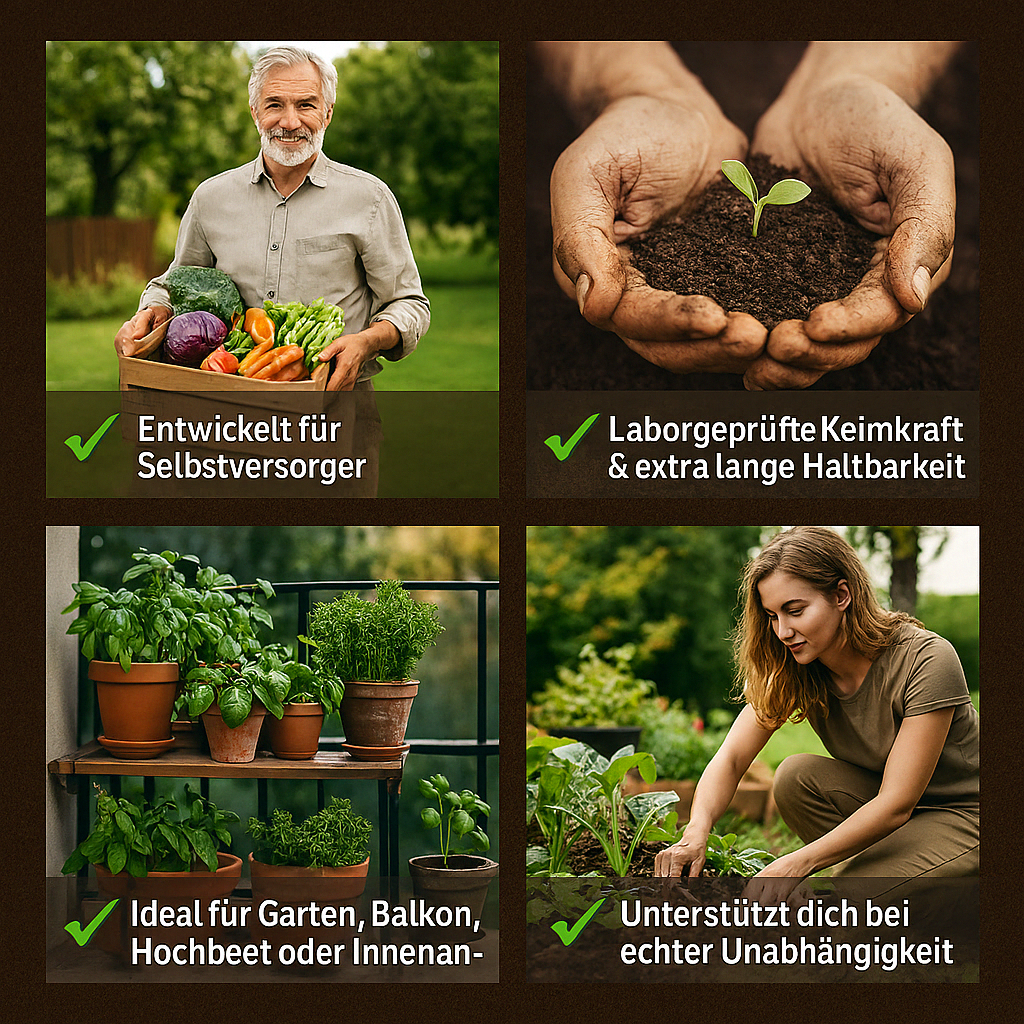NOTFALLPRO Garten-Set – 35 Sorten Bio-Gemüsesamen (16.000+ Samen) für deine Ernährungssicherheit & Selbstversorgung