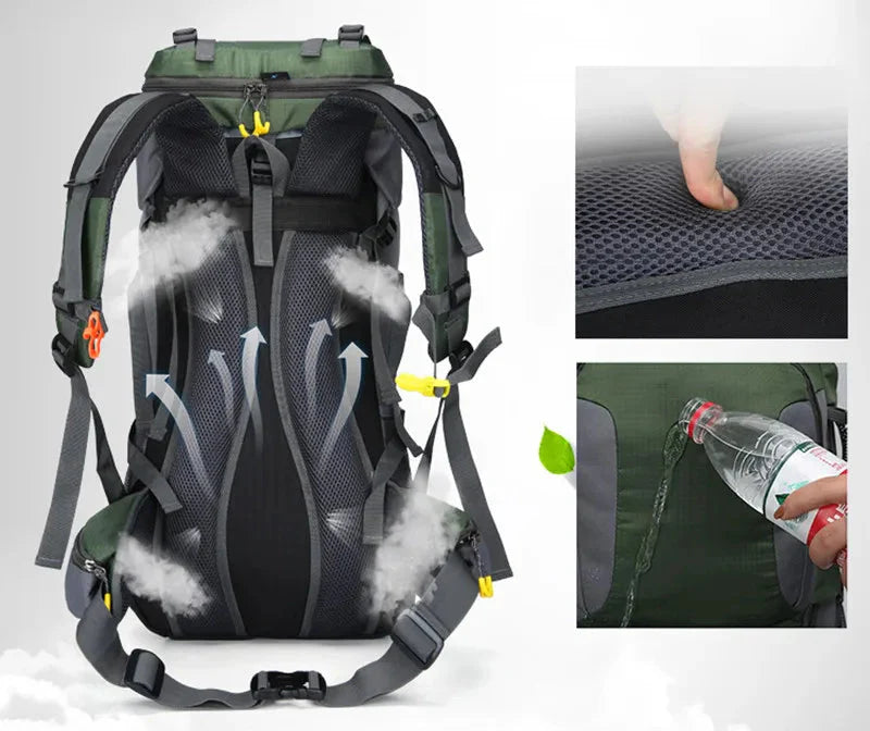 Ultimativer Outdoor Rucksack–Wasserdichter 60L Rucksack für Abenteuer