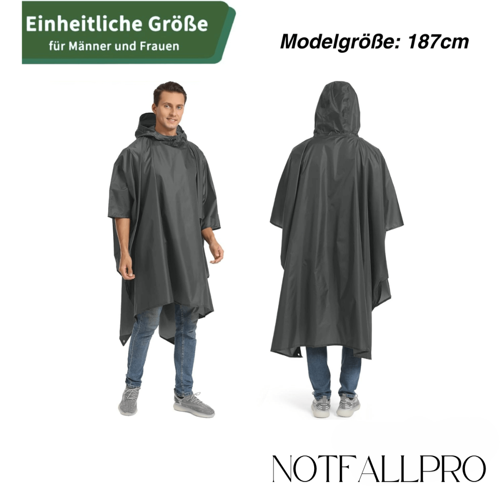 Leichter Regenponcho – Wasserdicht, Atmungsaktiv & Multifunktional