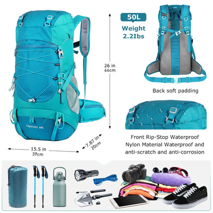 Trekking-Rucksack 50L – Nylon & verstellbare Gurte