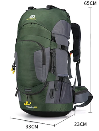 Outdoor-Rucksack 60L – Nylon & mehrere Fächer