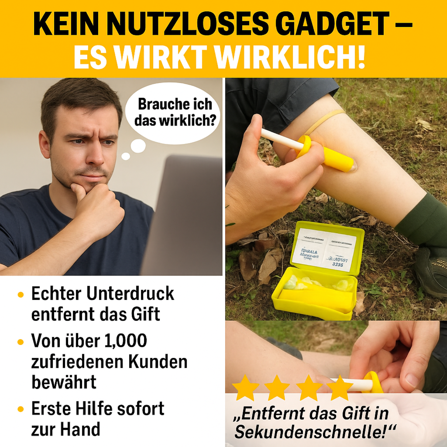 Gift-Extraktor – Erste Hilfe bei Insekten- und Schlangenbissen