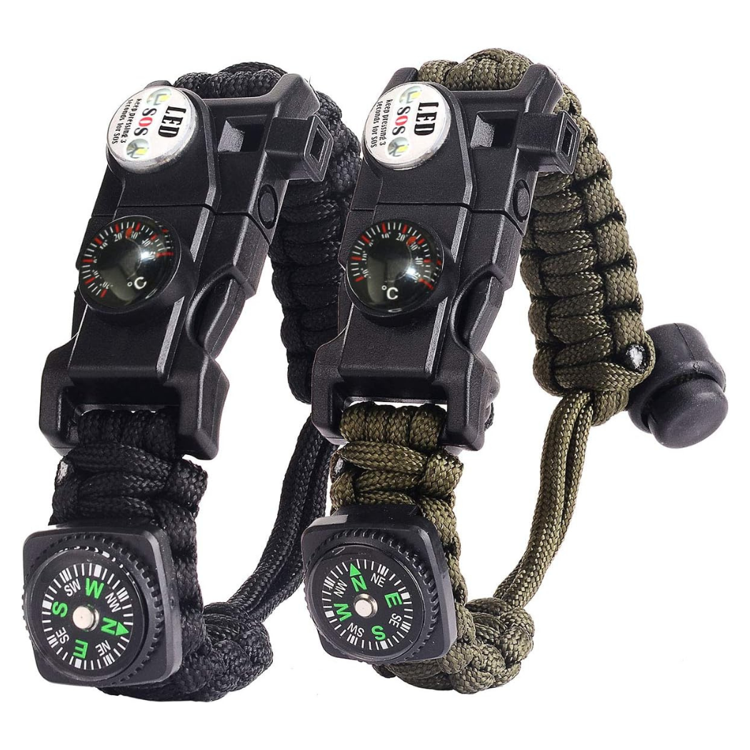 Paracord Armband – 8-in-1 Survival-Armband für Outdoor-Abenteuer - LED
