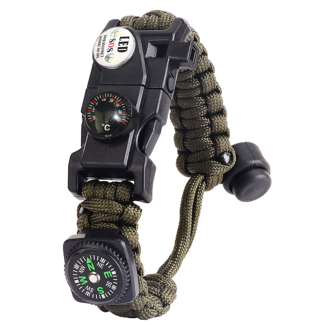Paracord Armband – 8-in-1 Survival-Armband für Outdoor-Abenteuer - LED