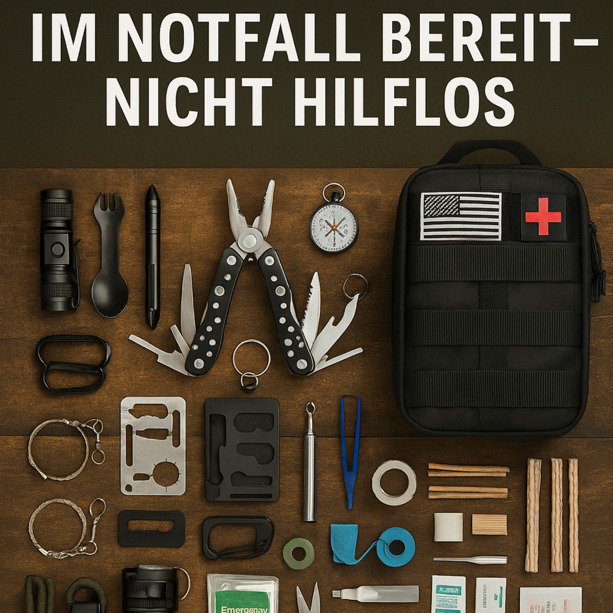 Notfallrucksack mit über 30 Werkzeugen – kompakte Ausrüstung