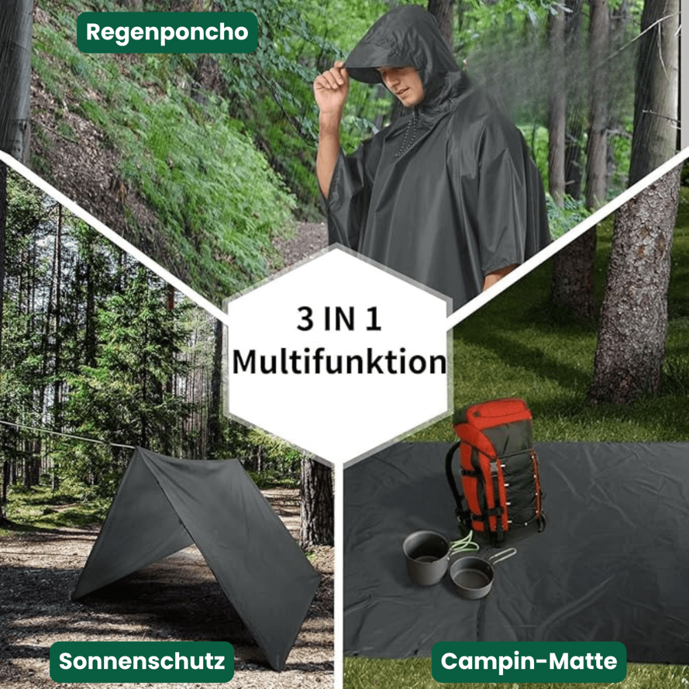 Leichter Regenponcho – Wasserdicht, Atmungsaktiv & Multifunktional