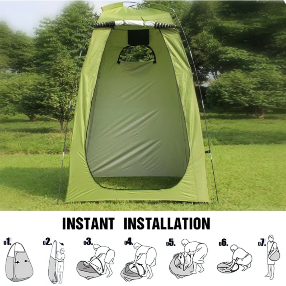 Tragbares Duschzelt – Wasserdicht, UV-Schutz & Einfacher Aufbau