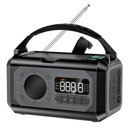 Notfallradio 12000mAh – Solar, Handkurbel, LED & USB