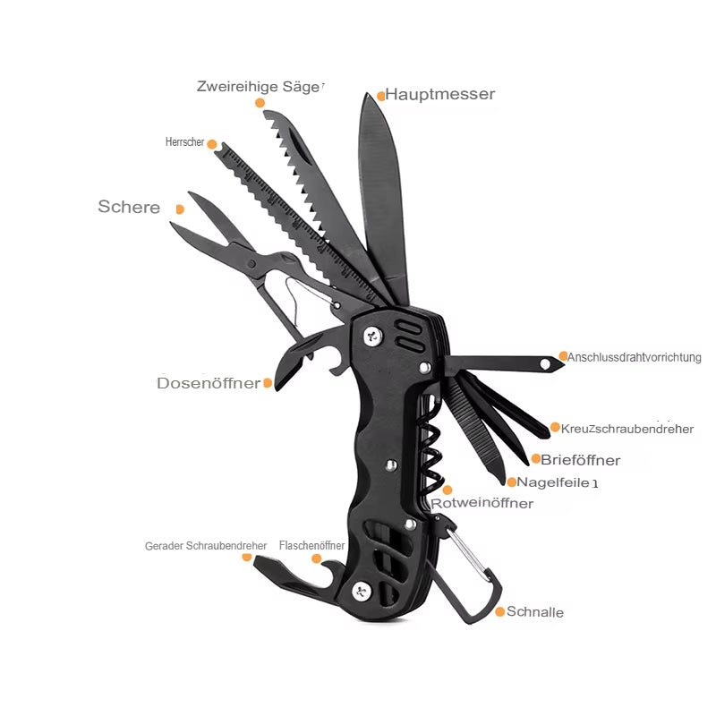 Multitool 12 in 1: Dein smarter Helfer für Camping & Alltag